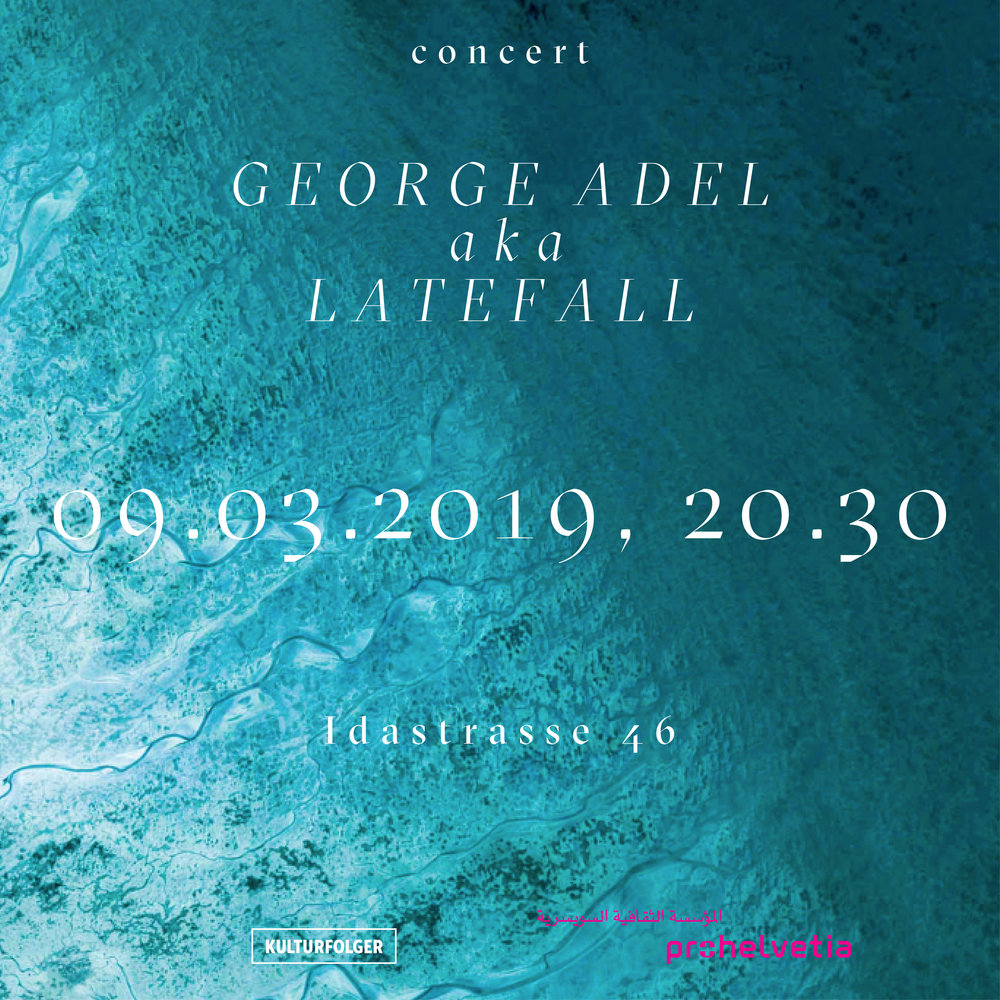 George Adel Farid aka LateFall is an Alexandria-based multi-instrumentalist and composer. His practice examines the characteristics and dispositions of sound and music in various urban and natural structures, to analyze musical and sonic serial patterns and relations formed by human, machine or chance. George is Pro-Helvetia studio resident in Basel 2019. https://soundcloud.com/xndriarecords/george-adel-live-deja-vu-1732016 https://prohelvetia.org.eg/en/artist/george-farid-%e2%94%82-studio-residency/