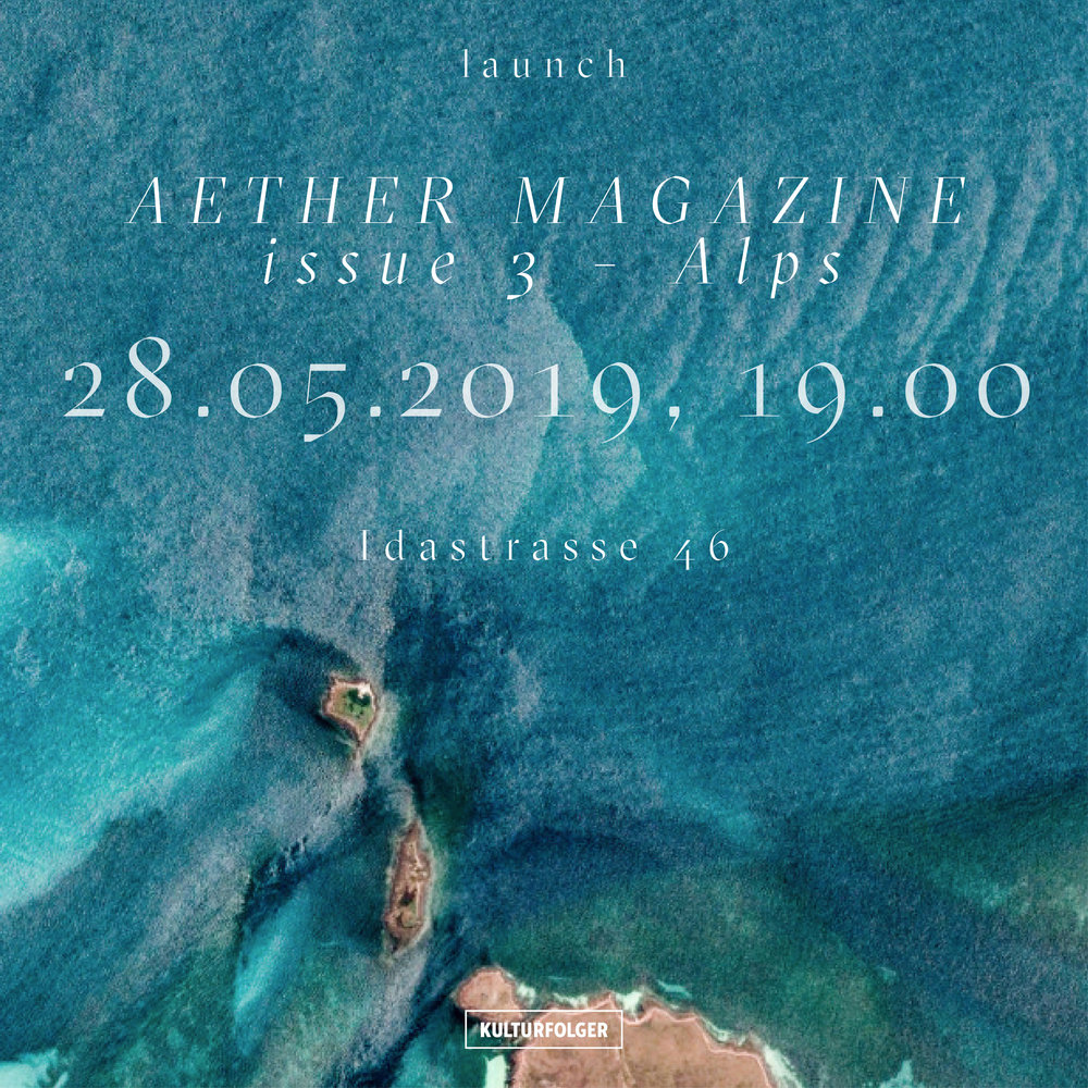 28. Mai 2019, 19 Uhr Book + Web Launch Æther #3: Montan-Welten: Alpengeschichte abseits des Pfades Bereits lange vor dem modernen Massentourismus wurden die Alpen bereist, bestiegen, bewirtschaftet, untersucht, durchlöchert, bebaut und bestaunt. Æther #3 wendet sich den Alpen um 1750 als Natur-, Lebens- und Wirtschaftsraum zu und untersucht die mit diesen Räumen verbundenen Praktiken, Projekte und Projektionen. Die Reihe Æther versucht, geisteswissenschaftliches Publizieren anders zu gestalten. Æther erscheint in hybrider Form, online (www.aether.ethz.ch) und print (www.intercomverlag.ch/shop), im intercom Verlag Zürich. Mit Beiträgen von: Tina Asmussen, Annina Boogen, Eva Brugger, Silvia Flubacher, Meike Knittel, Sascha Müller, Reto Nyffeler, Alina Ragoni, Lukas Rathjen, Joëlle Simmen, Caroline Tanner, Juri Vonwyl. May 28 2019, 7pm Book + Web Launch Æther #3: Montan-Welten: Histories of the Alps Off the Beaten Track. People had been visiting, hiking, cultivating, examining, boring through, building in, and marveling at the Alps long before modern mass-tourism took root among its peaks. Æther #3 attends to these other, less familiar Alps, ca. 1750 — as a space of nature, subsistence, and economic activity; and as a space teeming with projects and projections. The series Æther aims to make the history of knowledge accessible — and rethink the way publishing in the humanities is done. Æther #3 will be available both online (www.aether.ethz.ch) and in print (www.intercomverlag.ch/shop). With contributions by Tina Asmussen, Annina Boogen, Eva Brugger, Silvia Flubacher, Meike Knittel, Sascha Müller, Reto Nyffeler, Alina Ragoni, Lukas Rathjen, Joëlle Simmen, Caroline Tanner, Juri Vonwyl.